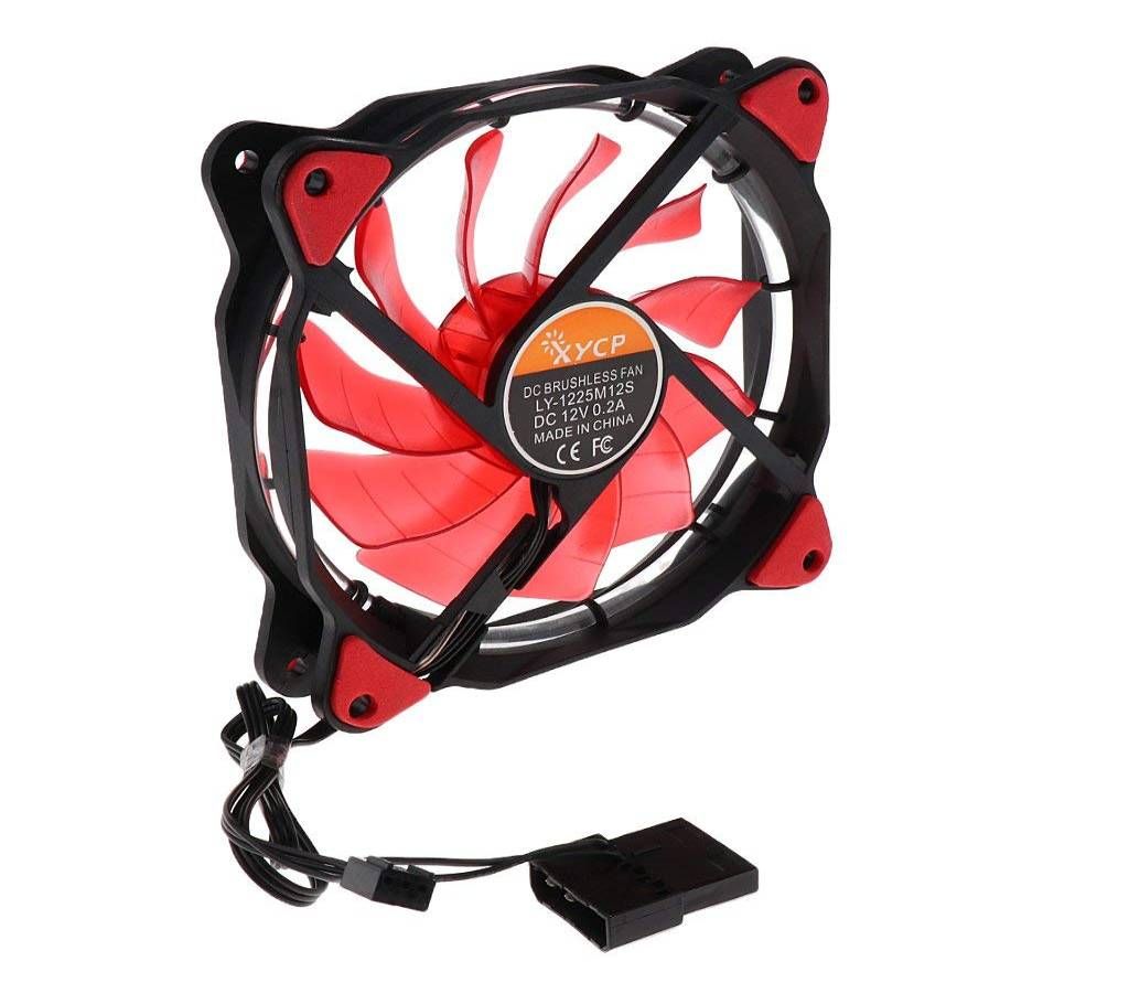 3-Pin/4-Pin 120mm PWM PC Computer Case CPU Cooler Cooling Fan With Red LED - Red