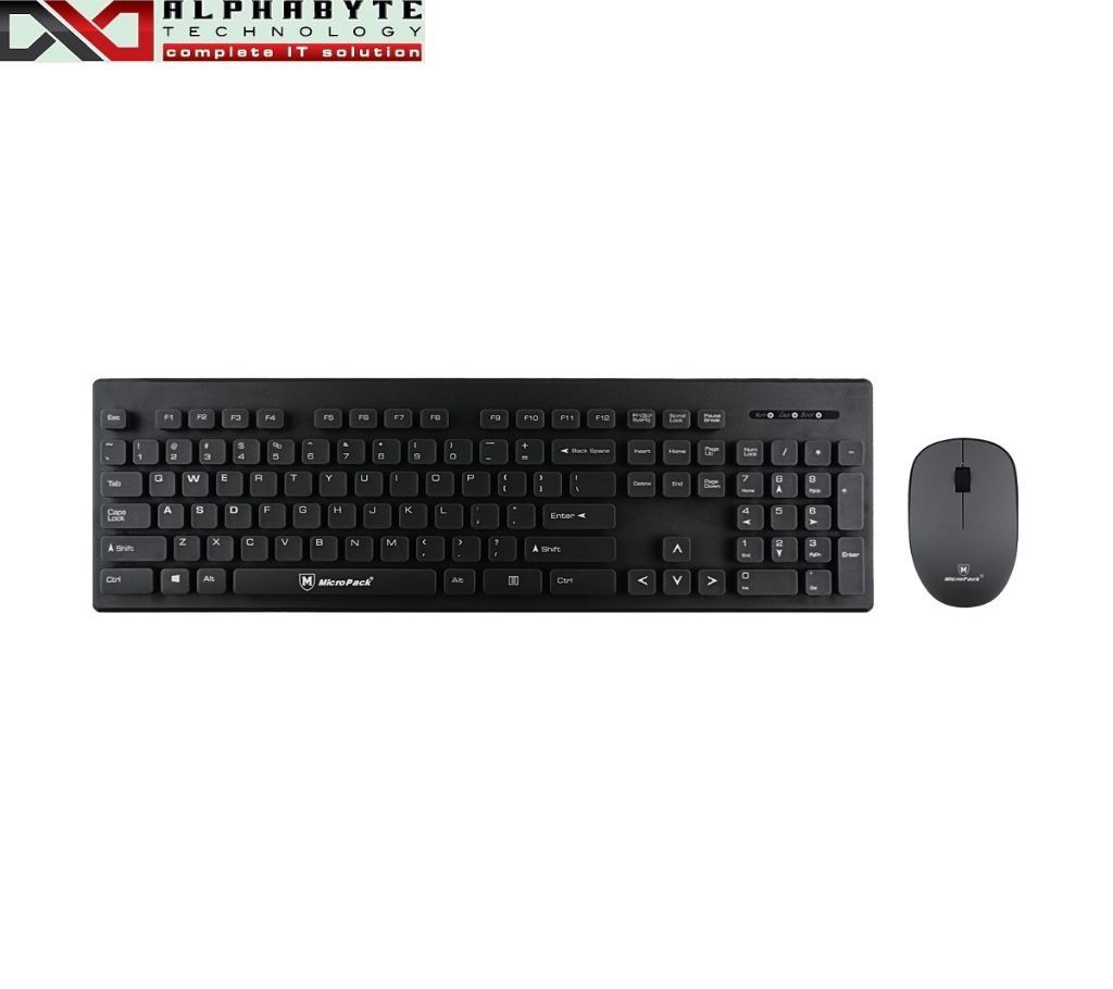 Micropack KM-232W Black 2.4G Wireless Keyboard & Mouse Combo