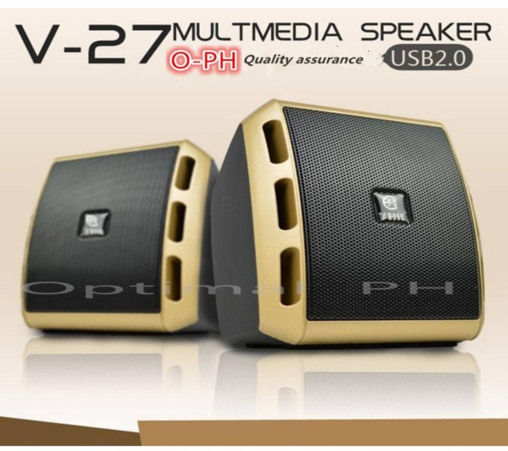 USB Powered Super Bass Stereo Speaker For PC And Mobile V27