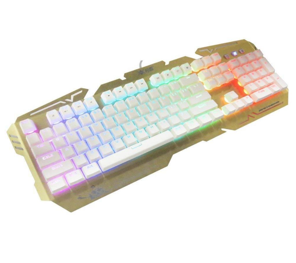 T8 LED Rainbow Color Backlight Gaming Game USB Wired Keyboard