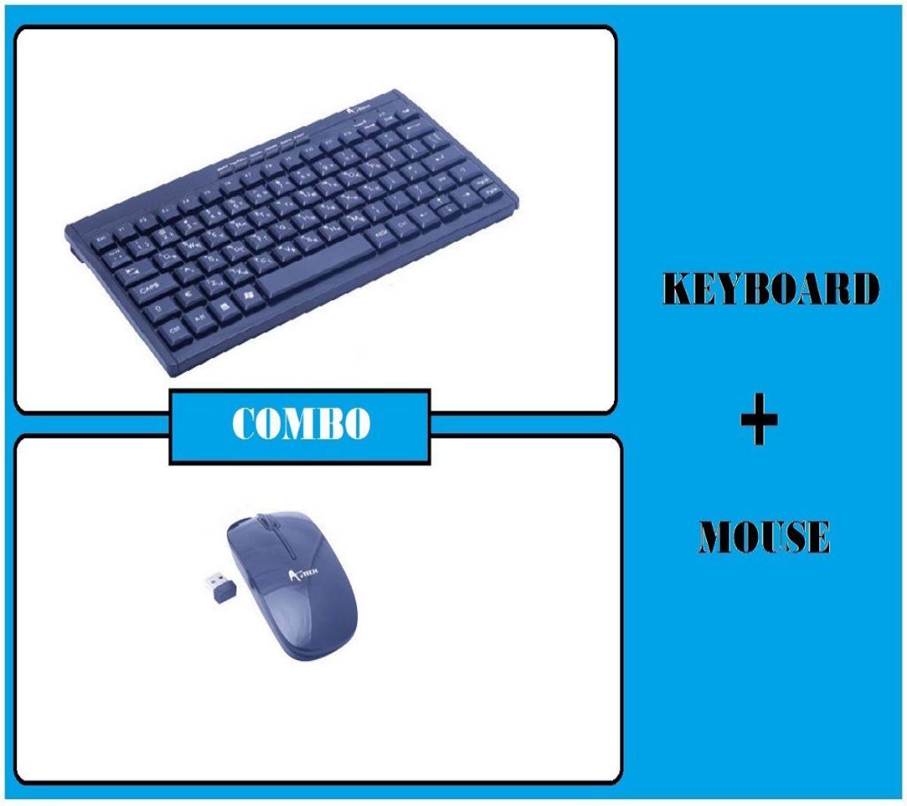 Combo Of A.Tech Mini Wireless Keyboard & Mouse