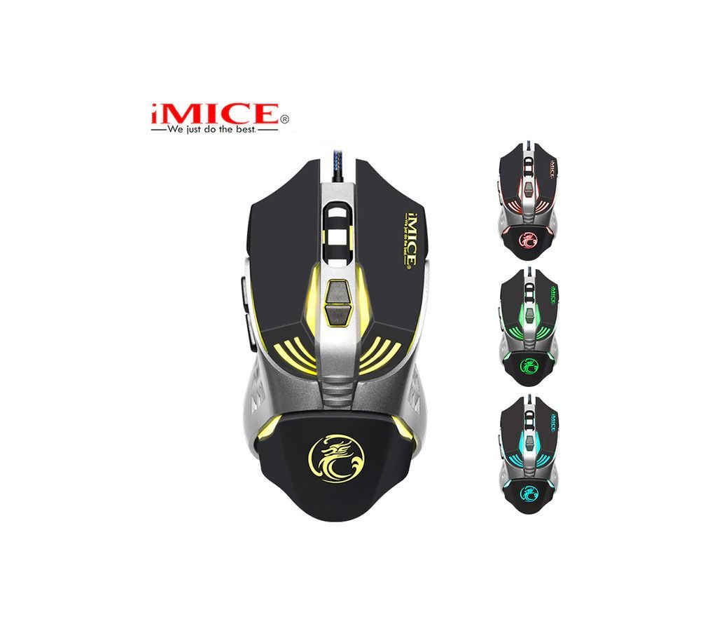 iMice V5 Programmable Gaming Mouse 3200DPI 7 Buttons Backlit USB Wired Optical Computer Mouse Gamer for PC Laptop Desktop