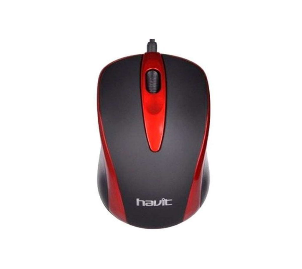 HV-MS753 Wired Mouse - Red and Black