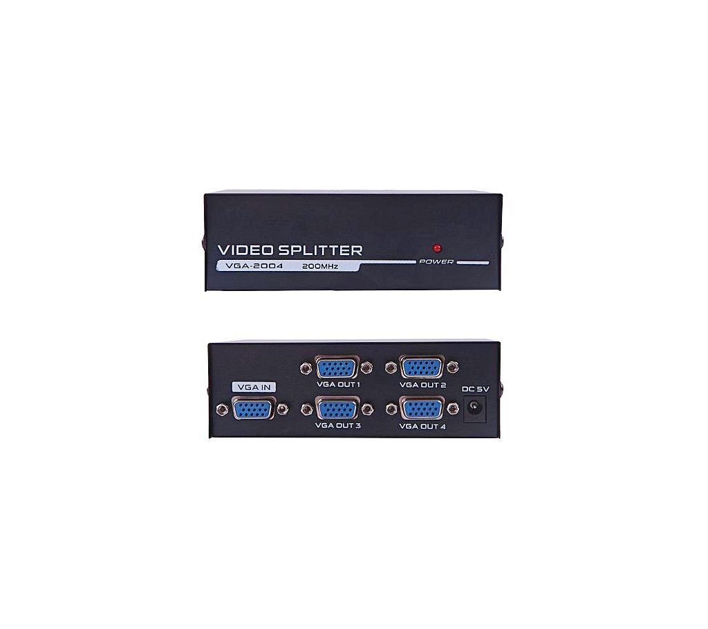 VGA Splitter video 1 In 4 Out- 4 Port Black