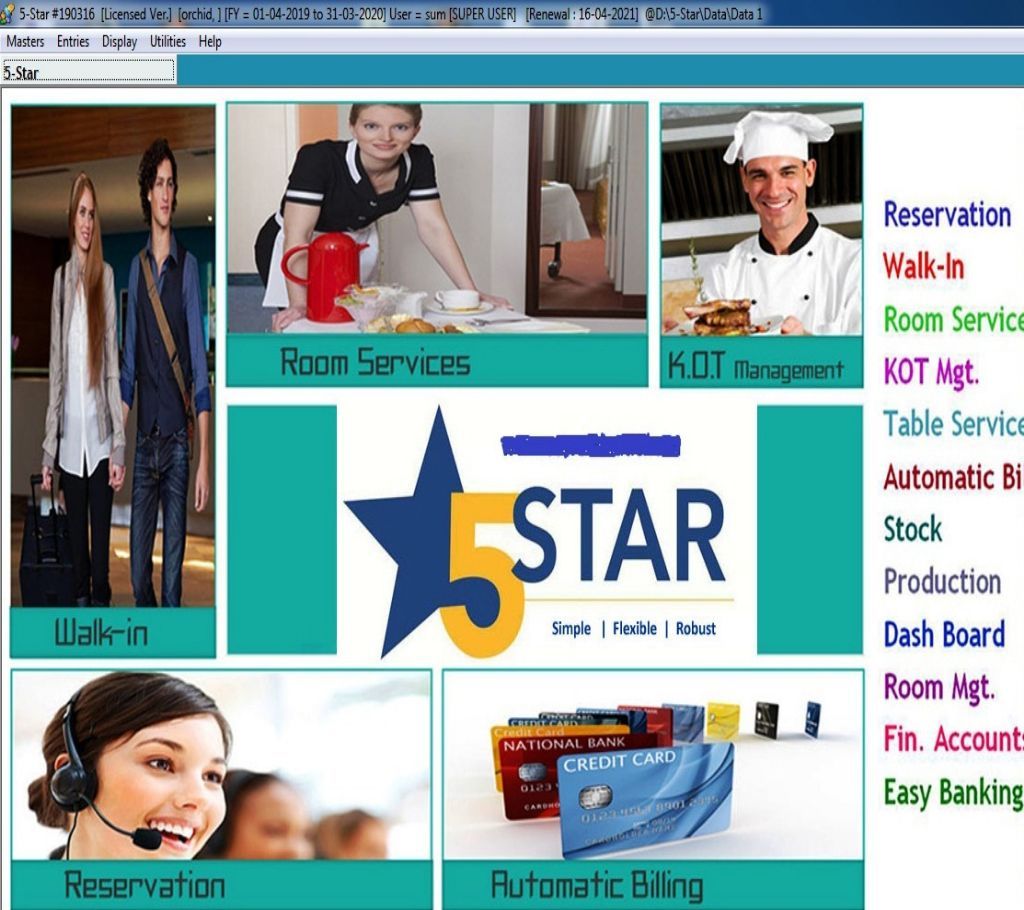 5 Star Hotel Management Software Lifetime Used