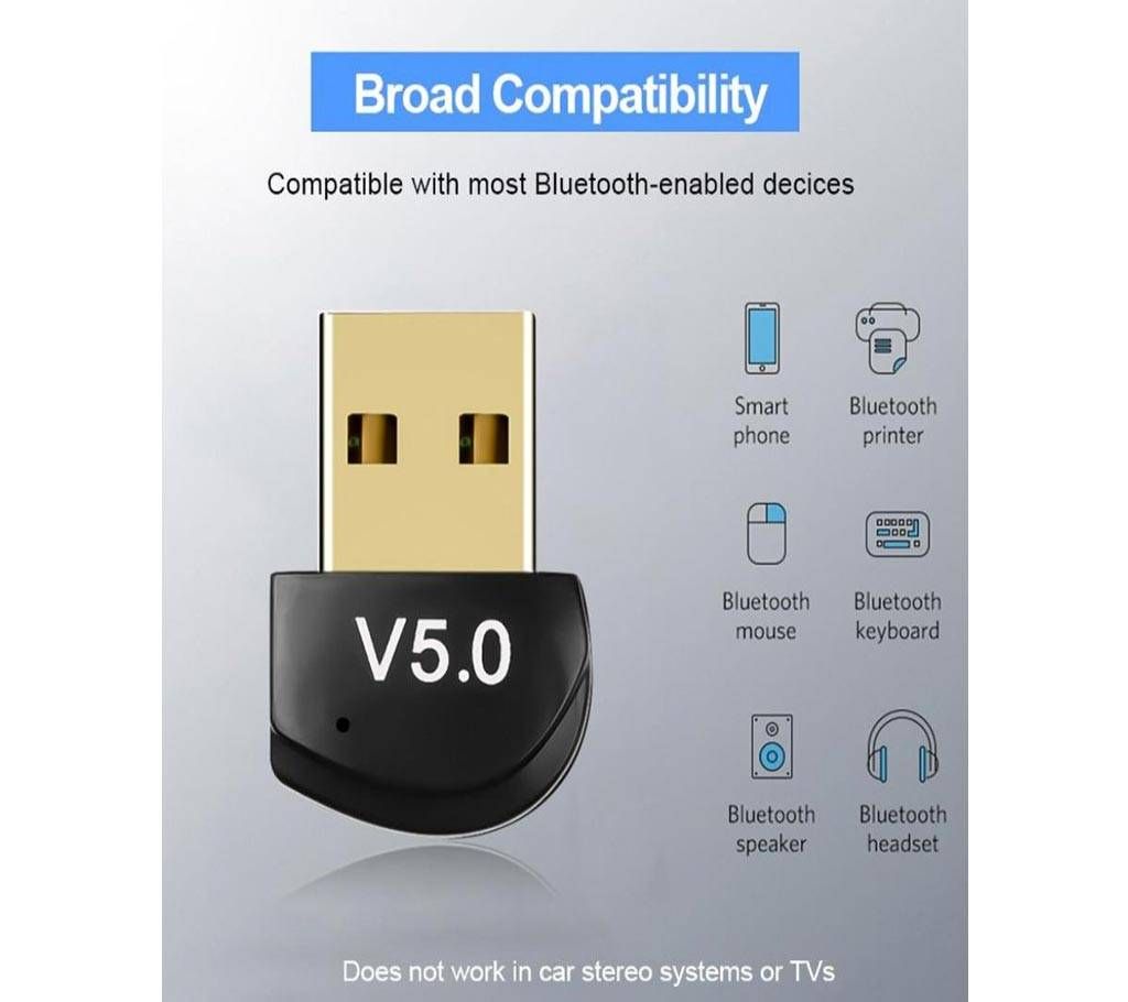 Mini BT 5.0 Adapter USB Dongle Wireless USB Bluetooth Transmitter 5.0 Music Receiver Bluetooth Adapter For Computer PC