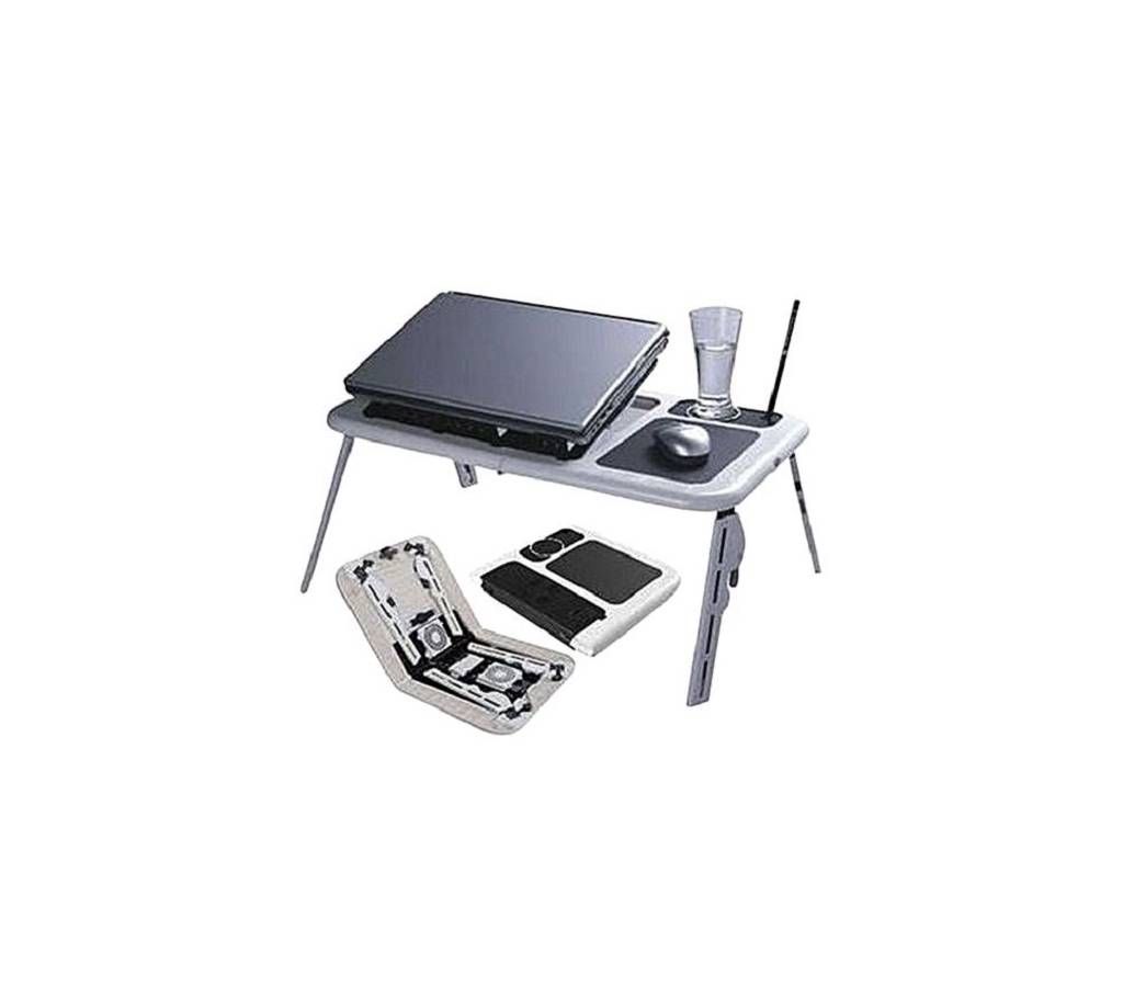 Laptop Table with Cooling System - White
