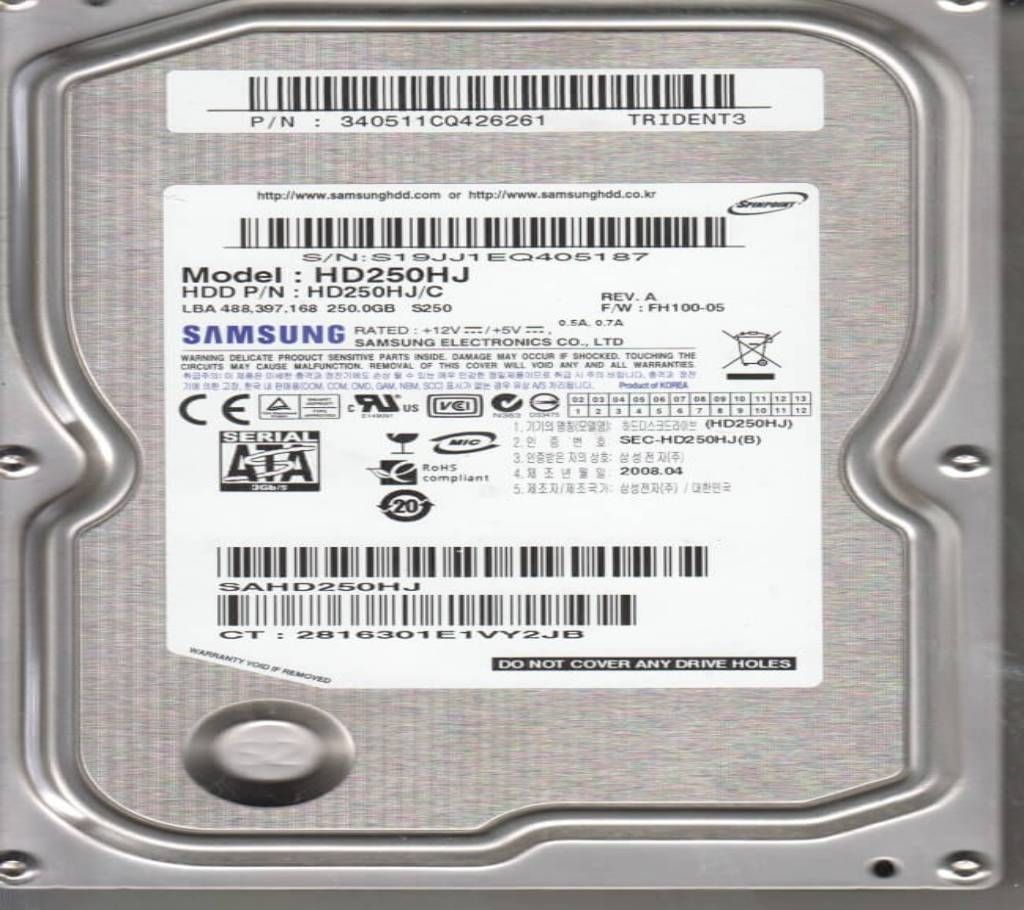 Samsung 250GB SATA HDD
