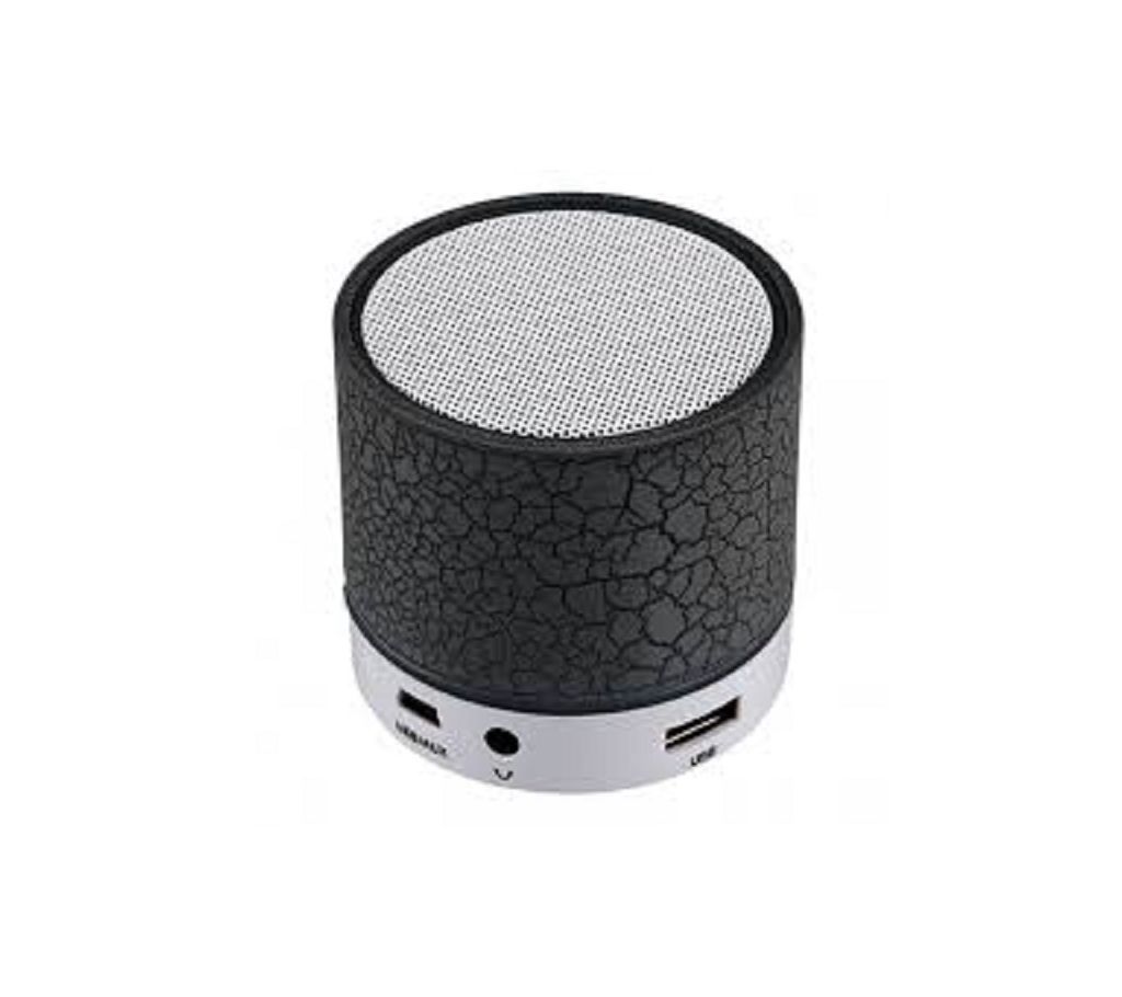 Mini Portable Bluetooth Speaker With Built-in Mic and LED Light  Black