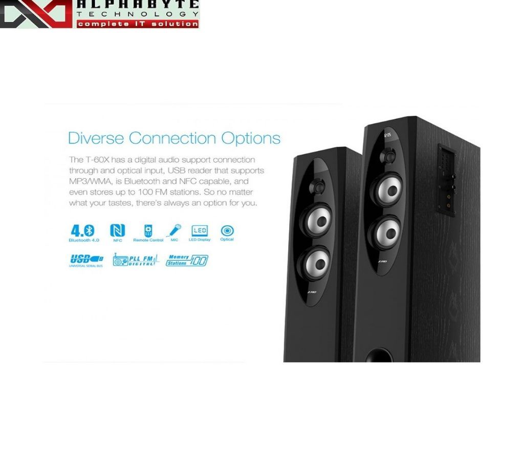F&D T60X Bluetooth 2:0 Tower Speaker(With Microphone)