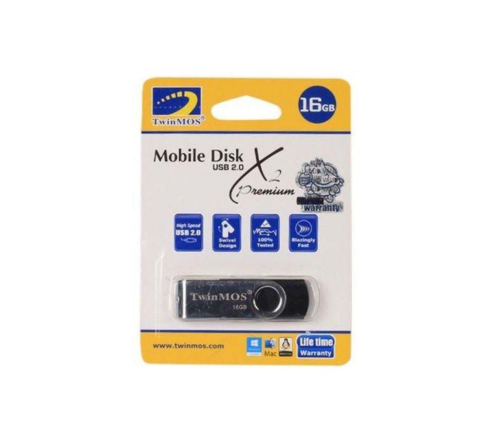 TwinMOS Pen drive 16 GB X3 - Silver and Black