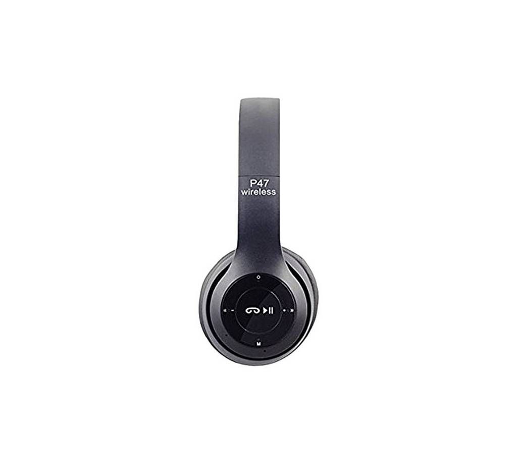 P47 - Wireless Bluetooth Headphone With SD card slot Black