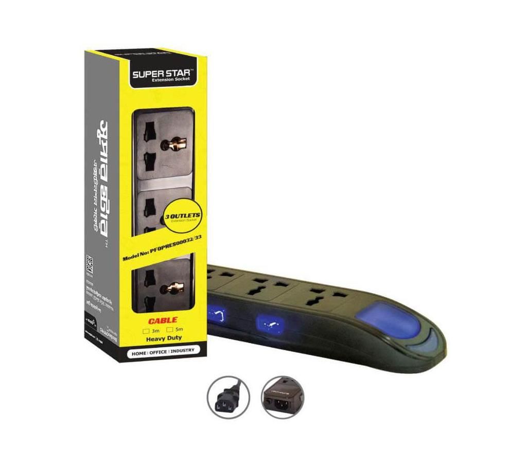 SSG 3 OUTLETS EXTENSION SOCKET WITH 5M CABLE