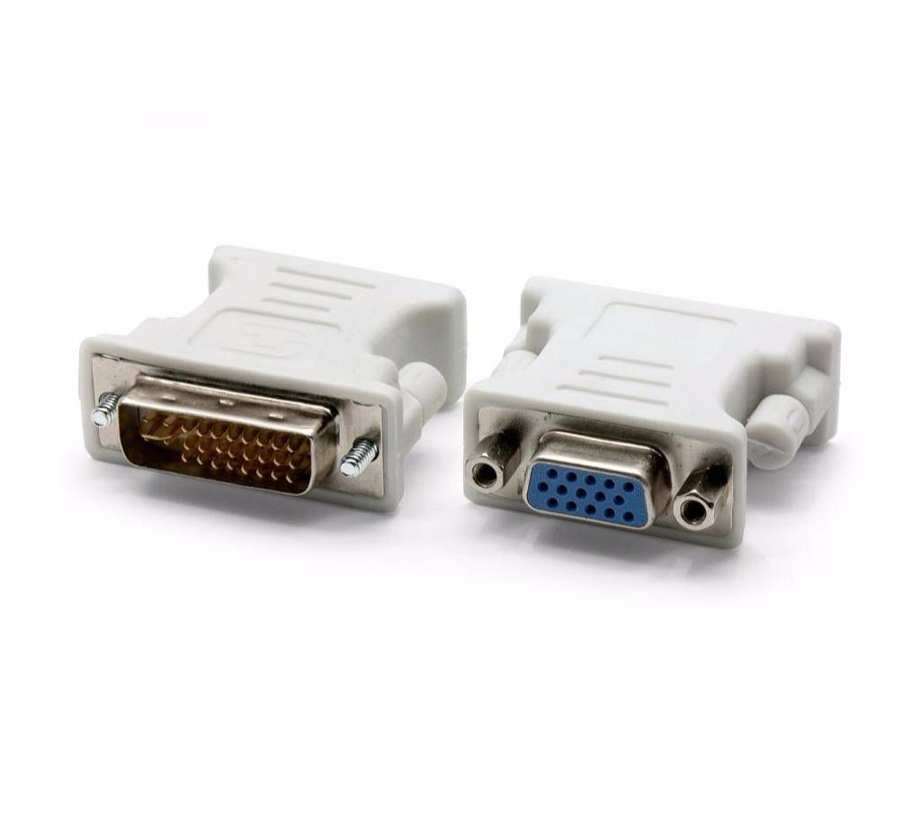 DVI Male To VGA Female Converter Adapter For PC - White