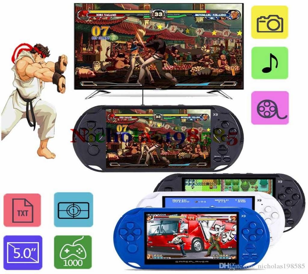 X9 Game Player With Camera TV Out TF Video 5-Inch 8GB Memory
