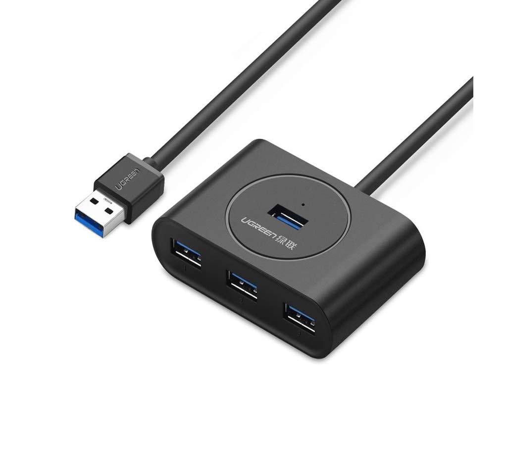 20290 UGreen New USB 3.0 4 Ports Hub Black 0.5CM