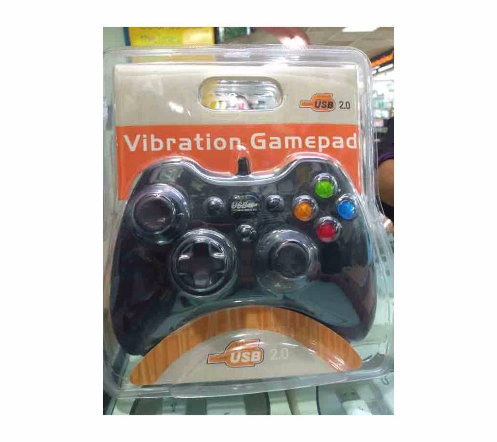 USB 2.0 DUAL SHOCK VIBRATION GAMEPAD JOYSTICK HAND RUMBLE WIRED GAME CONTROLLER FOR PC - BLACK