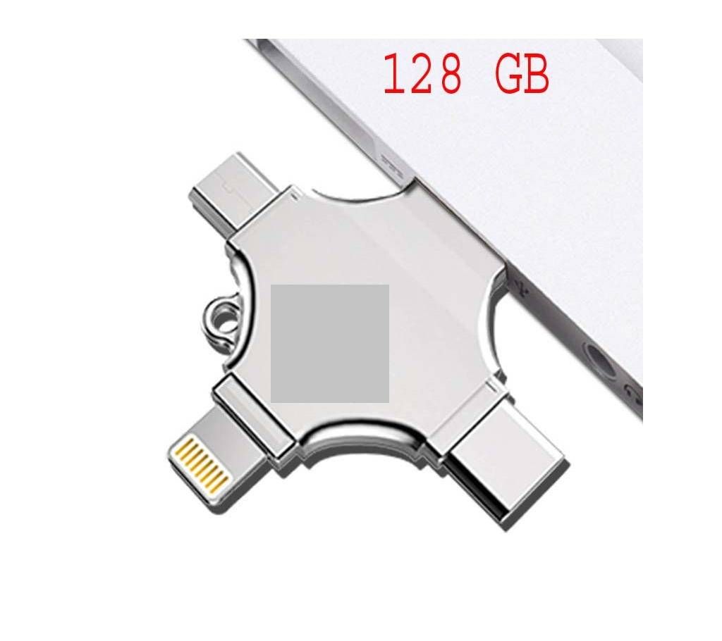 4 In 1 Pen Drive 256GB Built-In Memory Metal Body OTG Pendrive
