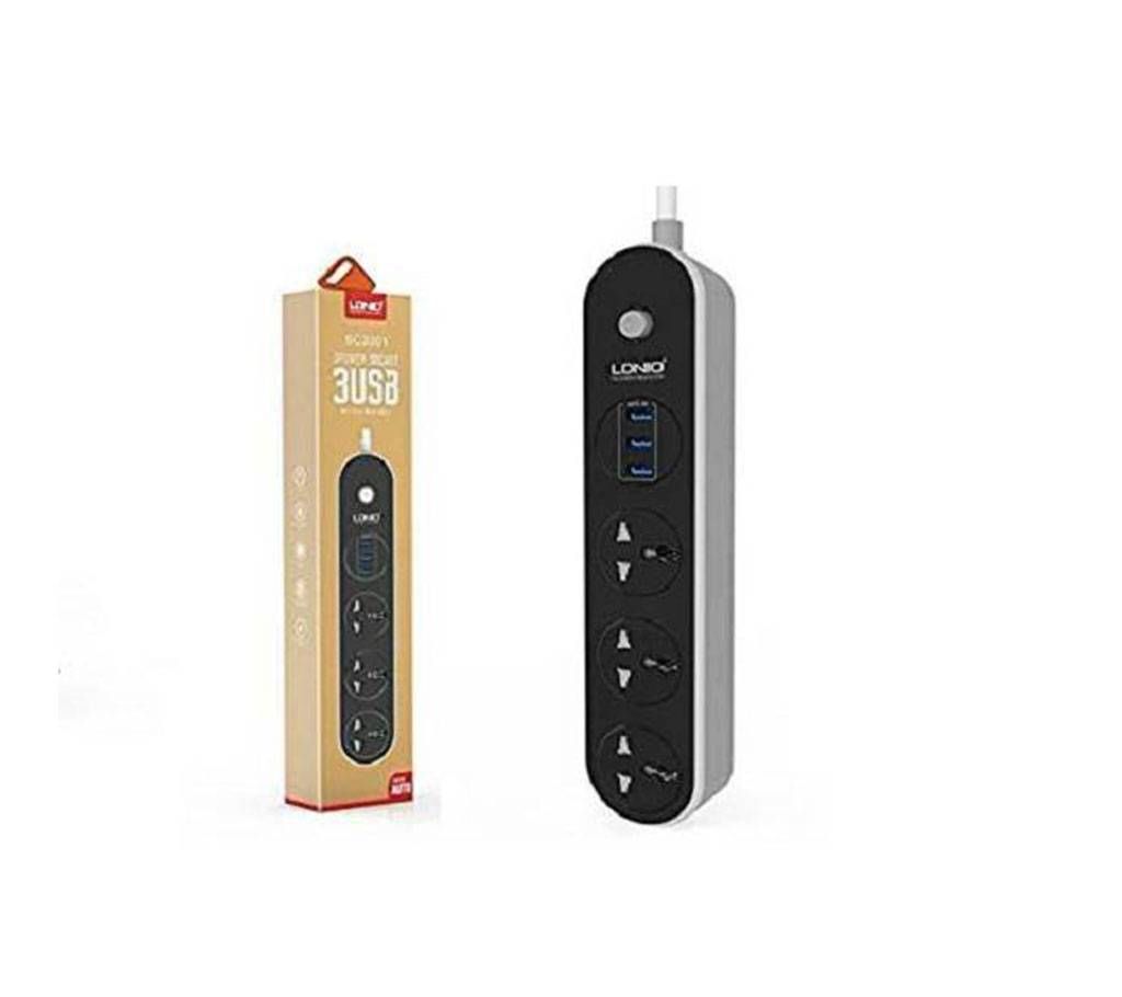 SC3301 EU Plug 3 Port Power Strip USB Charger Adapter 