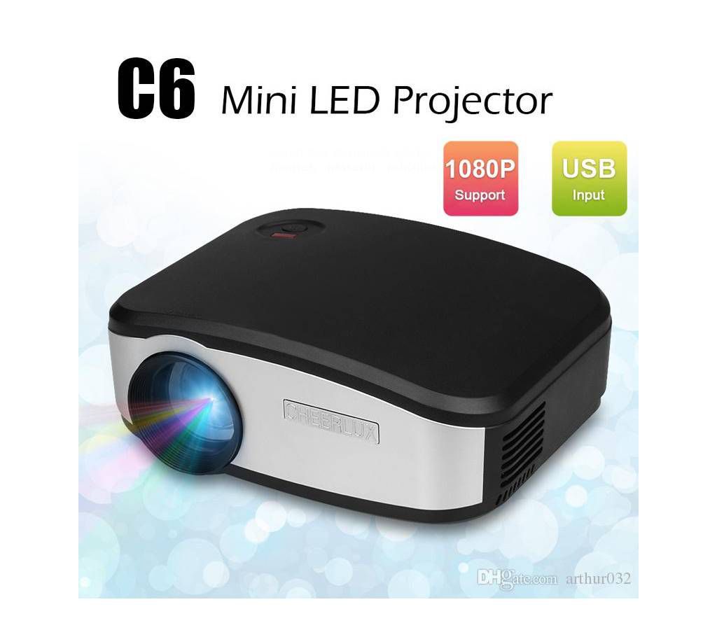 Cheerlux C6 Wireless LED Multimedia TV Projector