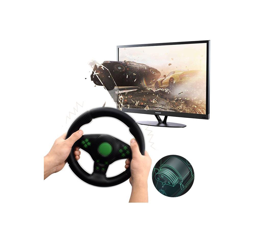 4 In 1 USB Gaming Steering Wheels With Vibration