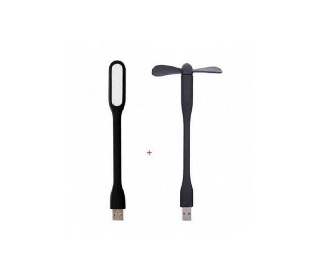 Mini USB Fan and Light - 2 pcs