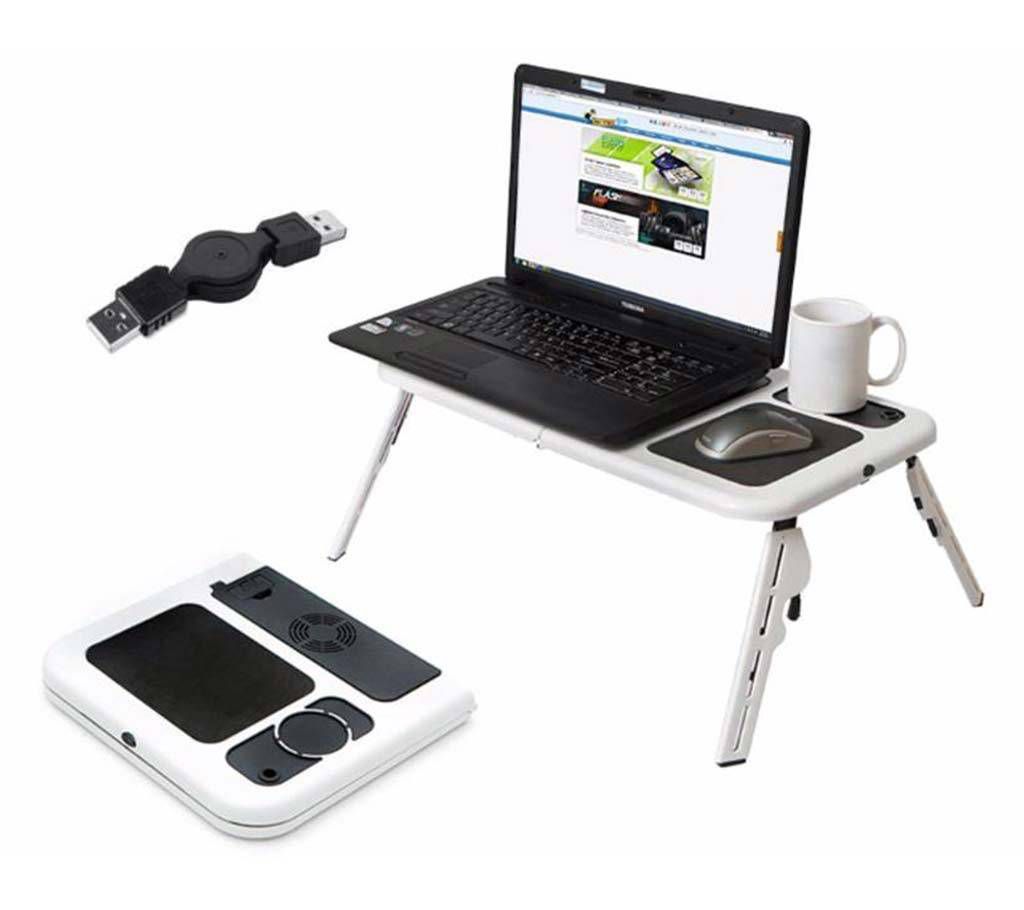E-Table Portable Foldable Laptop Table - black & white
