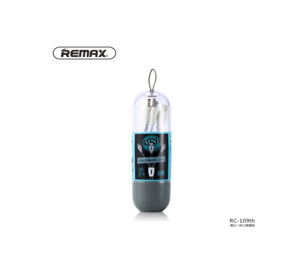 Remax SUDA 3 in 1 Fast Charging Cable for Lightning/Micro/Type-C RC-109th