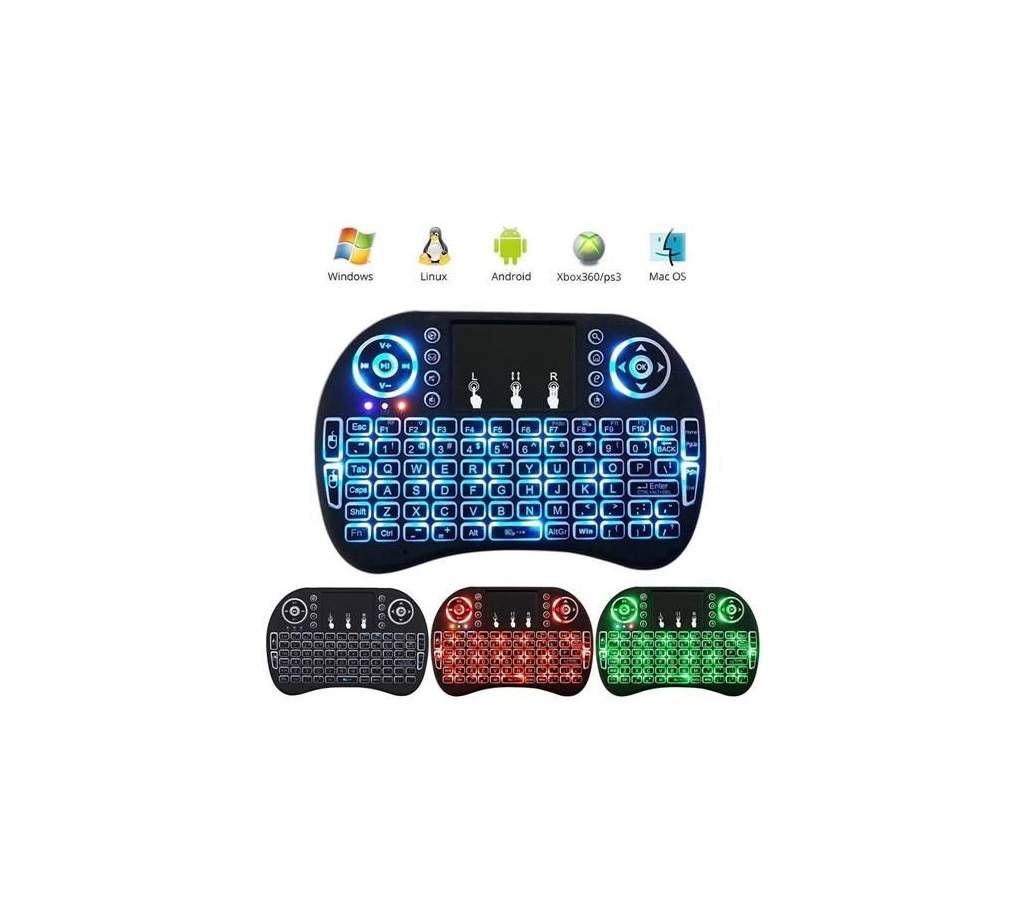 Mini i8 Fly Air Mouse 2.4G Wireless Gaming Backlit Keyboard