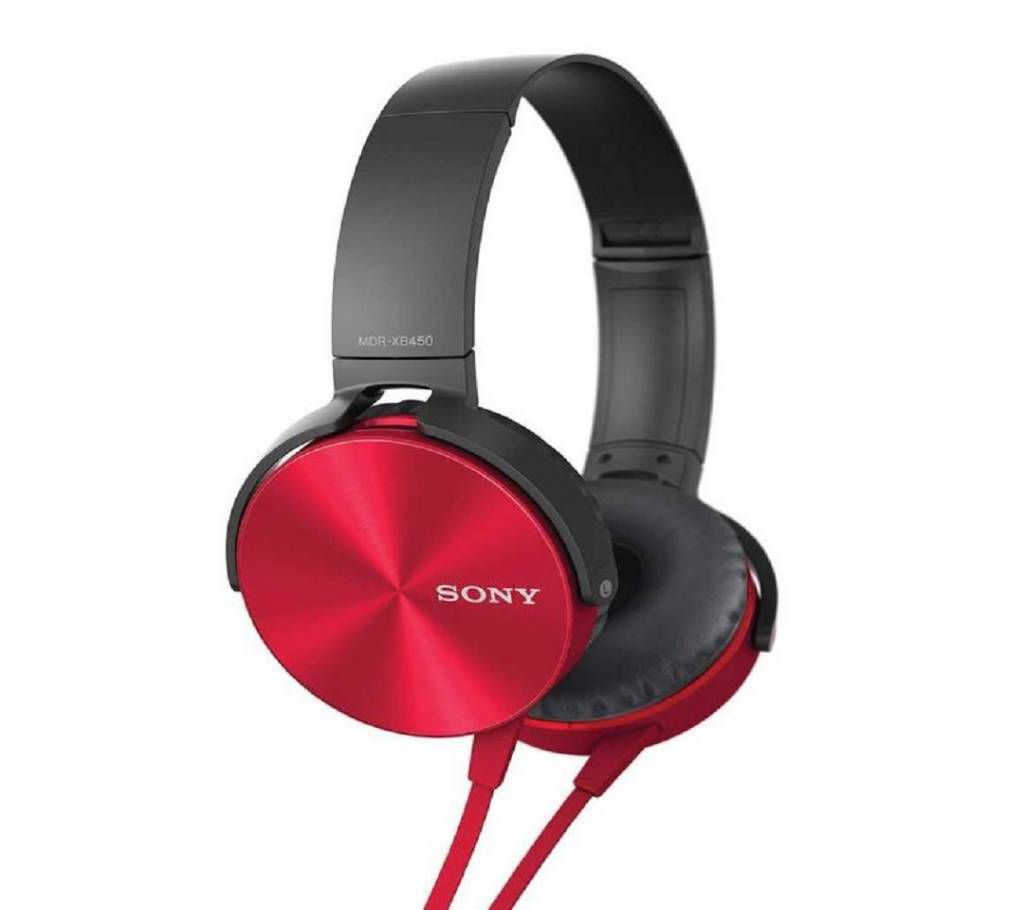 SONY MDR-XB450 Over The Ear Extra Bass Headphone - Red copy