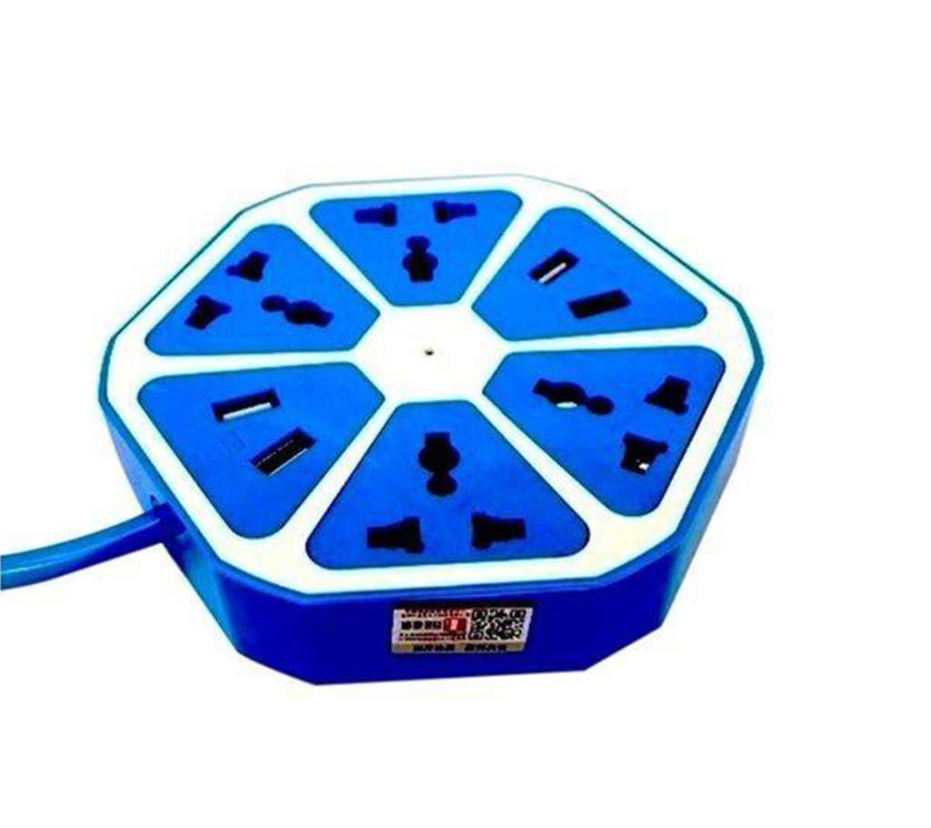 Hexagon Multiplug With 4 port USB