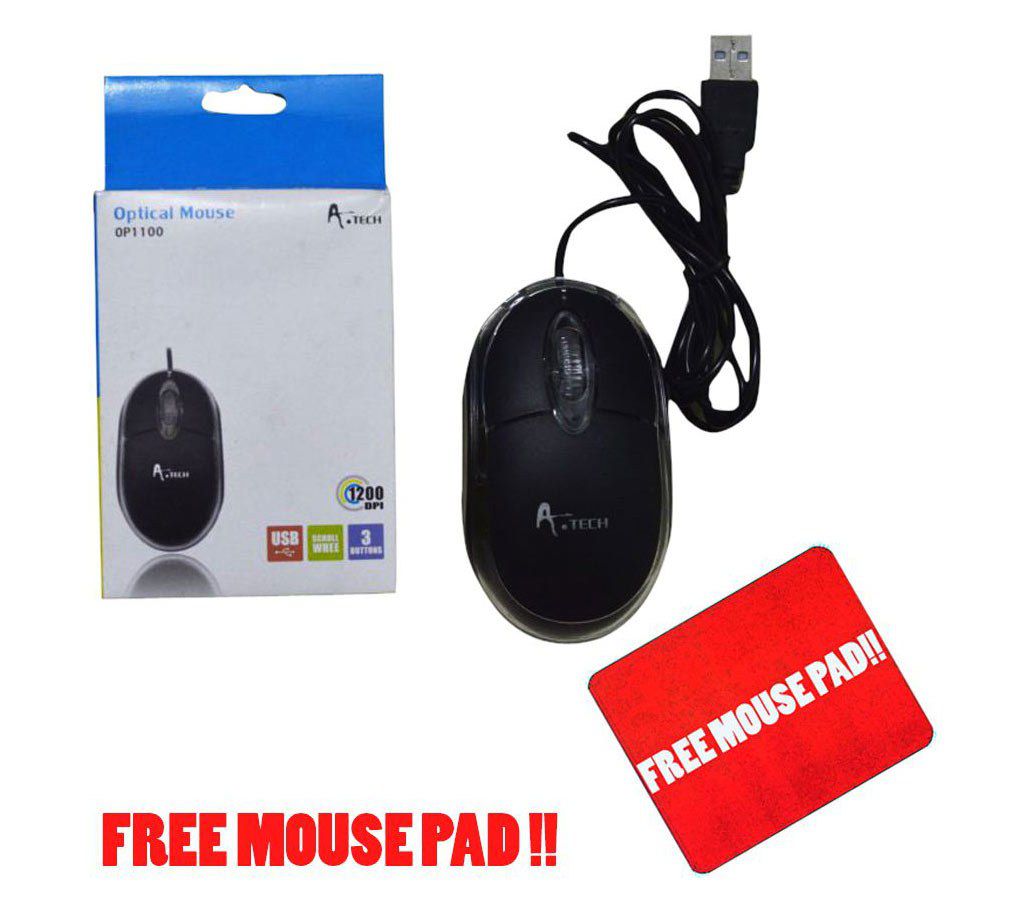 Optical USB Mouse with Free Mouse Pad