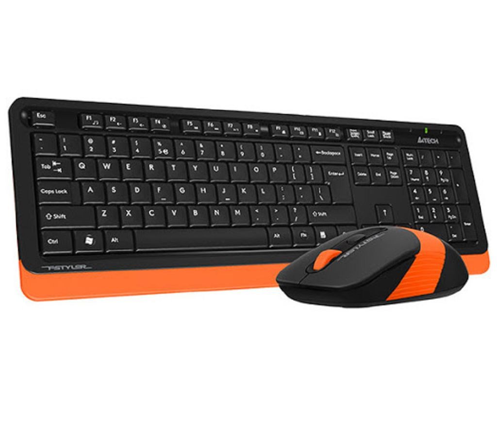 A4tech Fg1010 Wireless Keyboard And Mouse Orange 