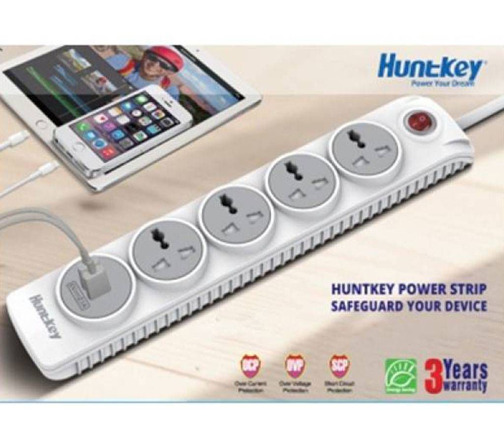 Huntkey Power Strip SZN 507 4 socket+2 USB
