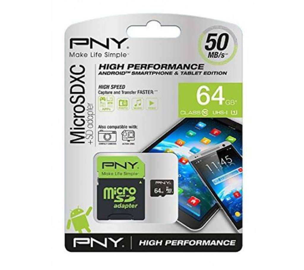 PNY Micro SD Card - 64GB - Black