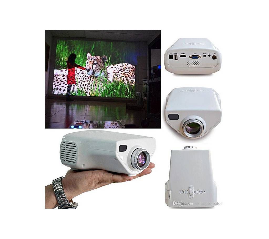 Mini Multimedia LED TV Projector - White