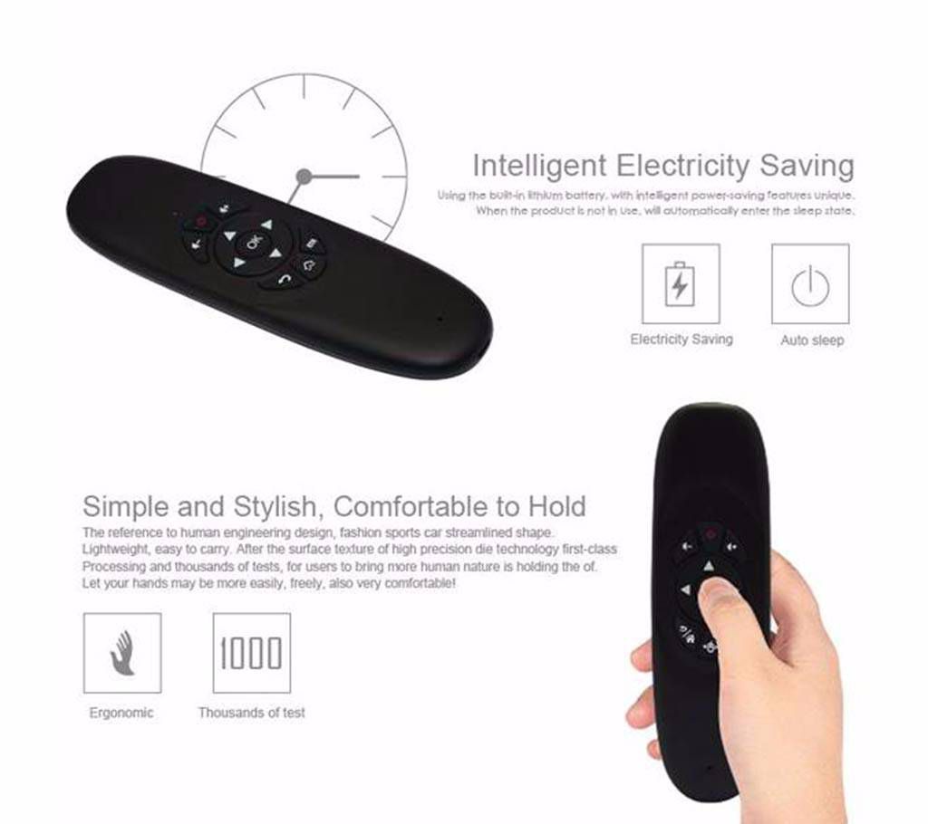 C120 2.4GHz Mini Wireless Air Mouse with Key- Board