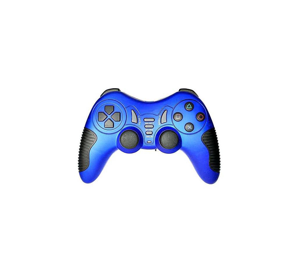 Beacon USB Wired Dual Vibration Gamepad - Blue and Black