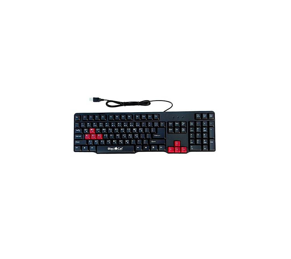 Black Cat KB8158 USB Keyboard With Gaming Keyboard