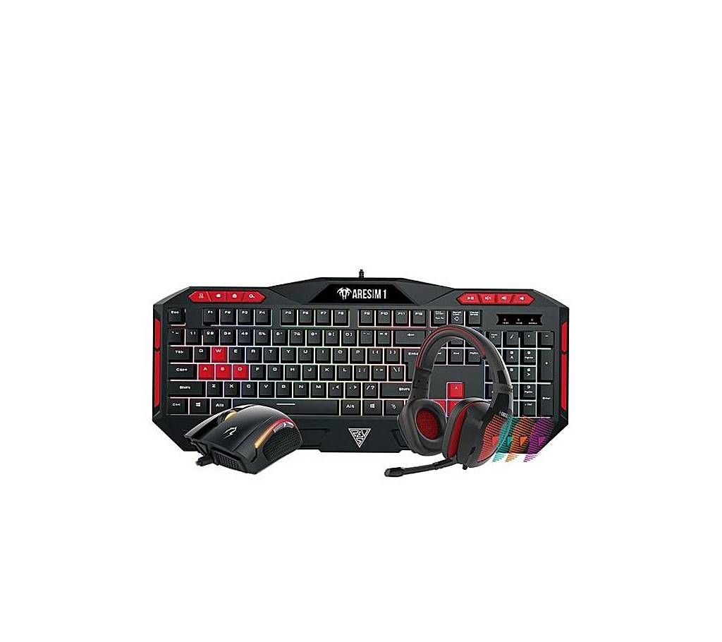 Gamdias Keyboard, Mouse & Headphone Combo Set M1- Black