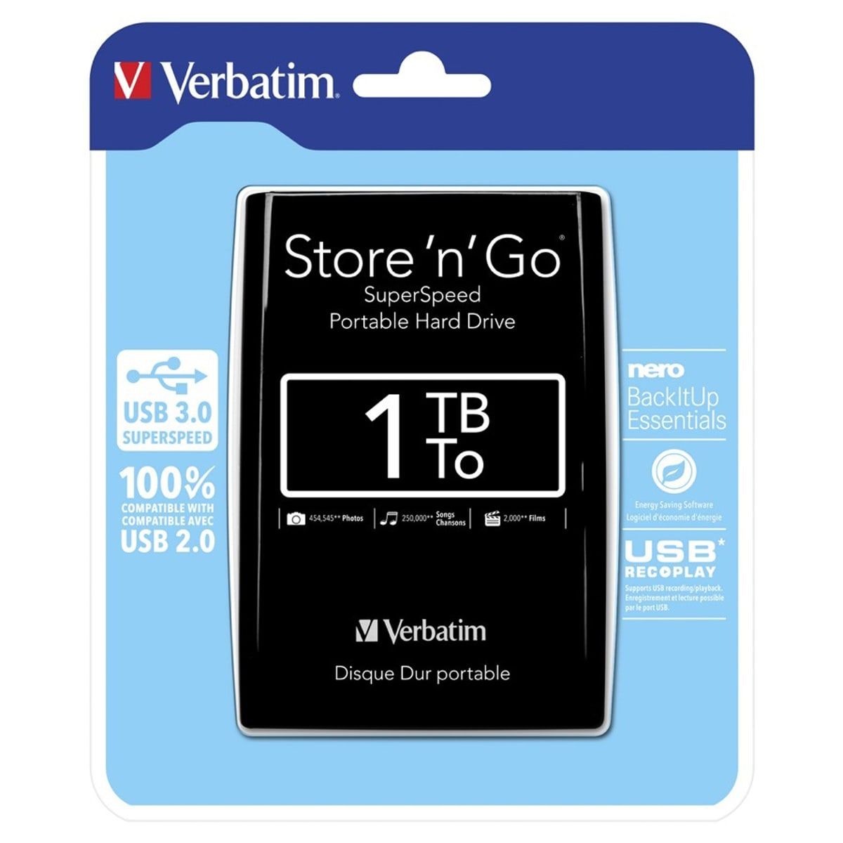 2.5in. USB 3.0 Store'n'Go Super Speed 1TB Hard Drive - Black