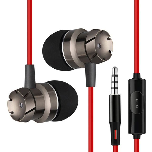 3.5mm Port In-ear Super Bass Line Control Earphone Phone MP3 Computer Laptop Microphone Wired Headset