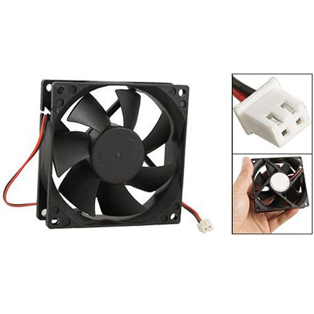 DC 12V Black 80mm Square Plastic Cooling Fan for Computer PC Case CPU Cooler