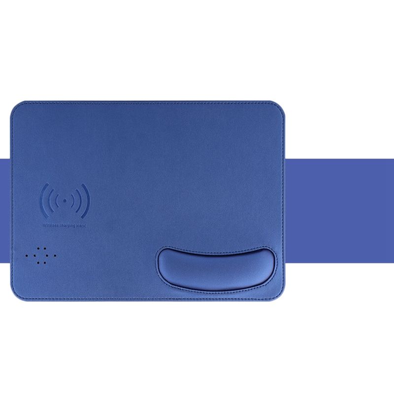 LXS-035 Mouse Pad, Non-Slip Wireless Charging Wrist Mouse Pad with Short Circuit Protection for Apple, Samsung(Blue)