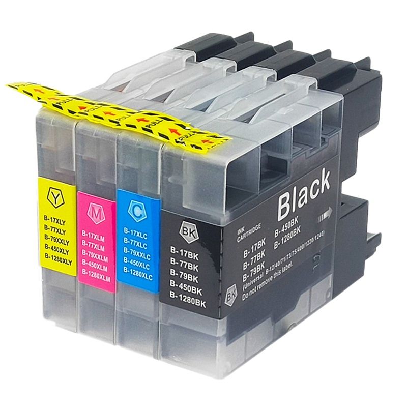 Printer Cartridges Chip Cartridge Ink Cartridge Suitable for Brother LC1280 LC1240 LC71 LC73 LC75 LC400 LC12(4 Pack)