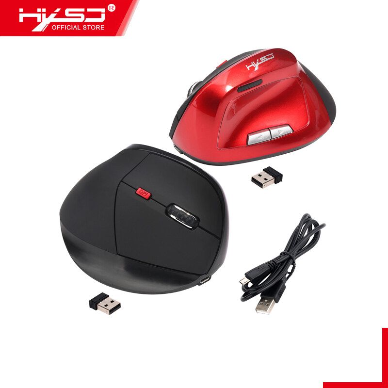 HXSJ X60 2.4GHz Wireless Optical Vertical 2400DPI Rechargeable Ergonomic Optical Mouse with 4 Buttons 1 Wheel