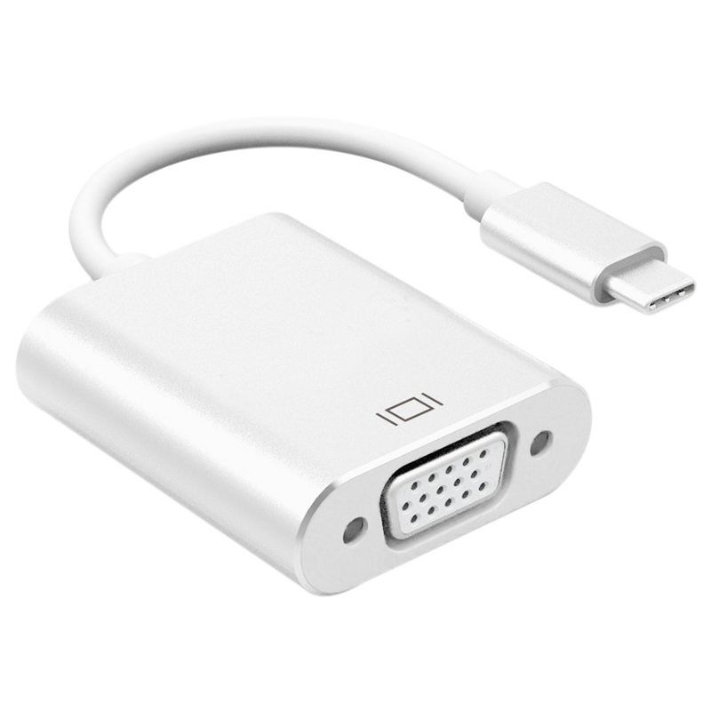 USB 3.1 Type C (USB-C) to VGA Adapter With Aluminium Case for MacBook Pro/Samsung Galaxy S8