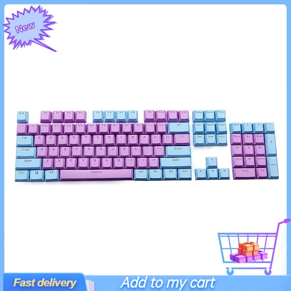 Greenbox 104Pcs/Set Universal Double Color Key Cap Keycaps for Cherry Mechanical Keyboard