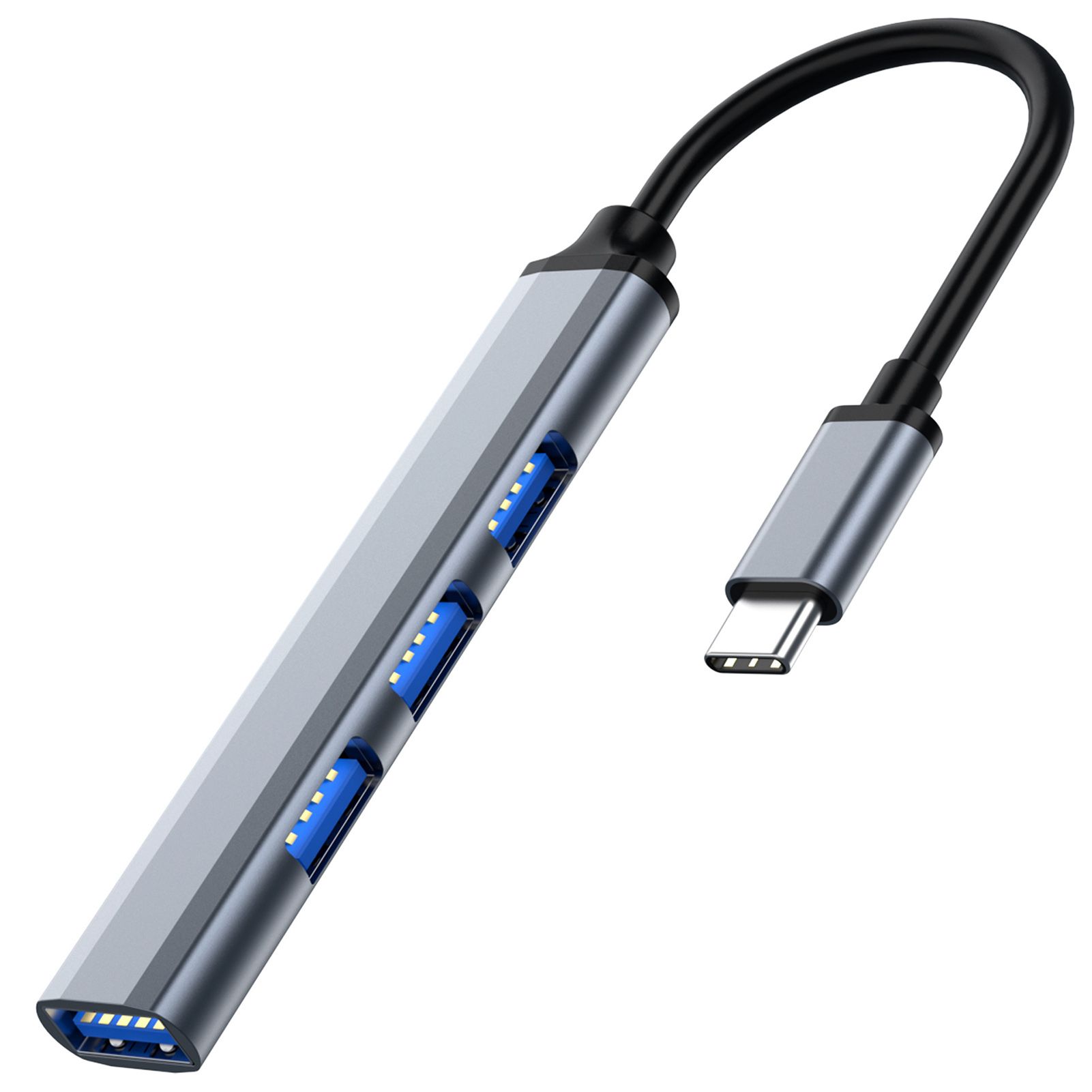 Adapter Hub Wear-resistant 4 Ports Type-c USB Monitor Hub Adapter