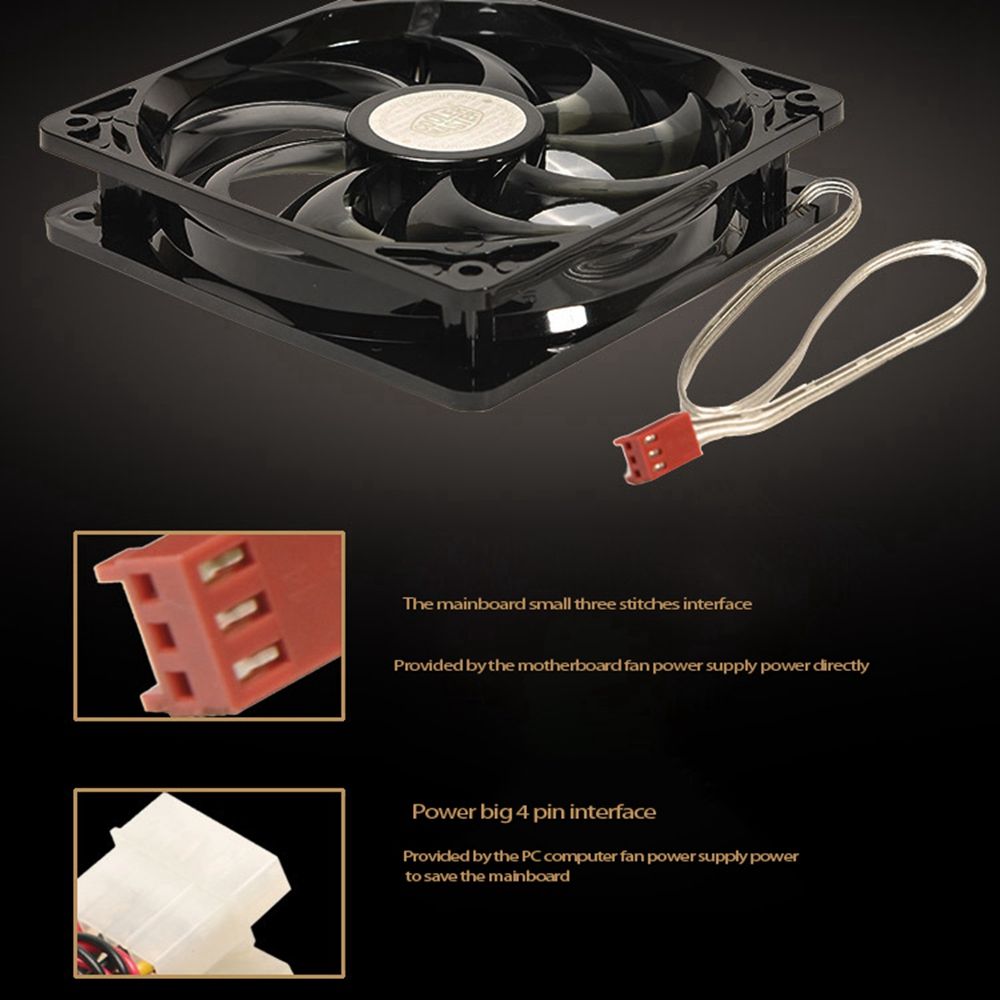 COOLER MASTER 120 120mm PWM Chassis Fan Gale Volume Silent Fan 12025 Chassis Fan (No Light)